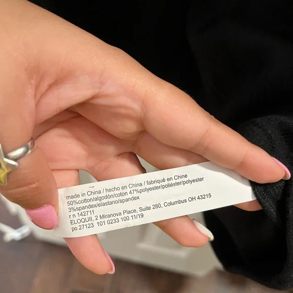 Eloquii Ruffle Long Sleeve Black Blouse size 22/24 - Picture 6 of 8